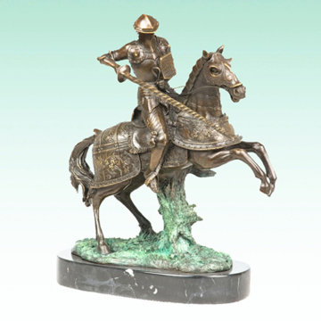 Guerrier Métal Sculpture Médiévale Soldat Home Déco Bronze Statue Tpy-456